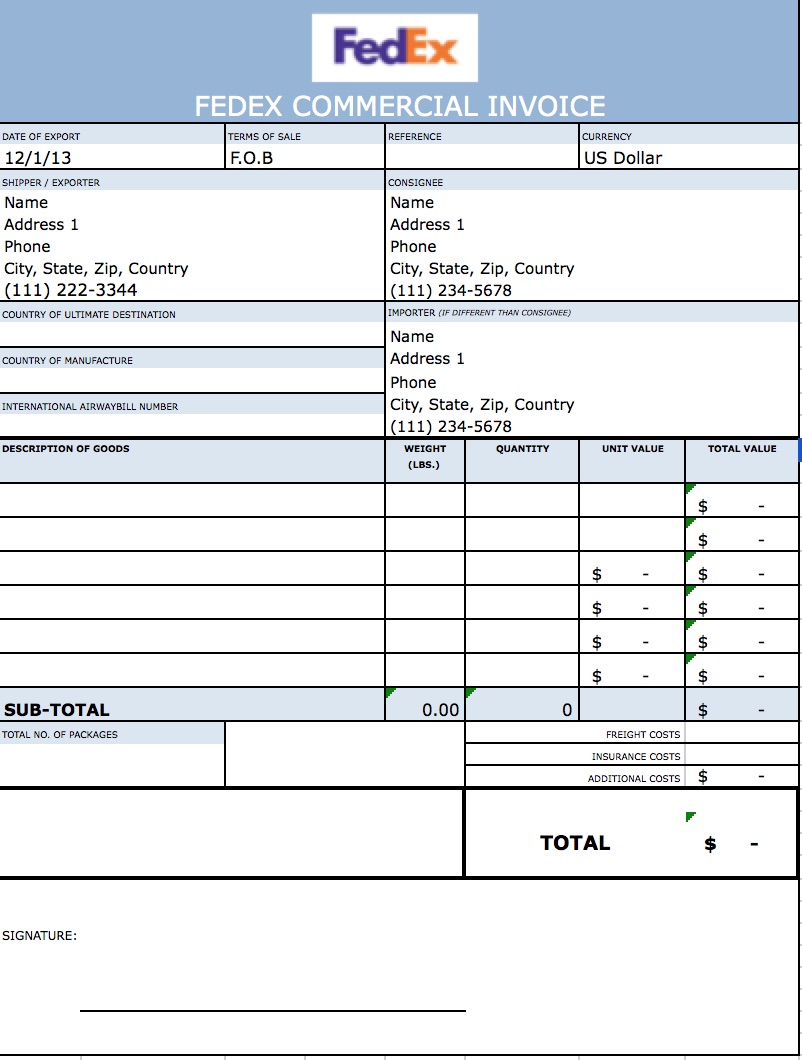 Index of /wp-content/uploads/backup/ In Fedex Proforma Invoice Template