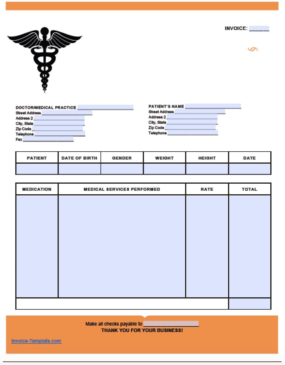 Free Medical Invoice Template Excel PDF Word (.doc)